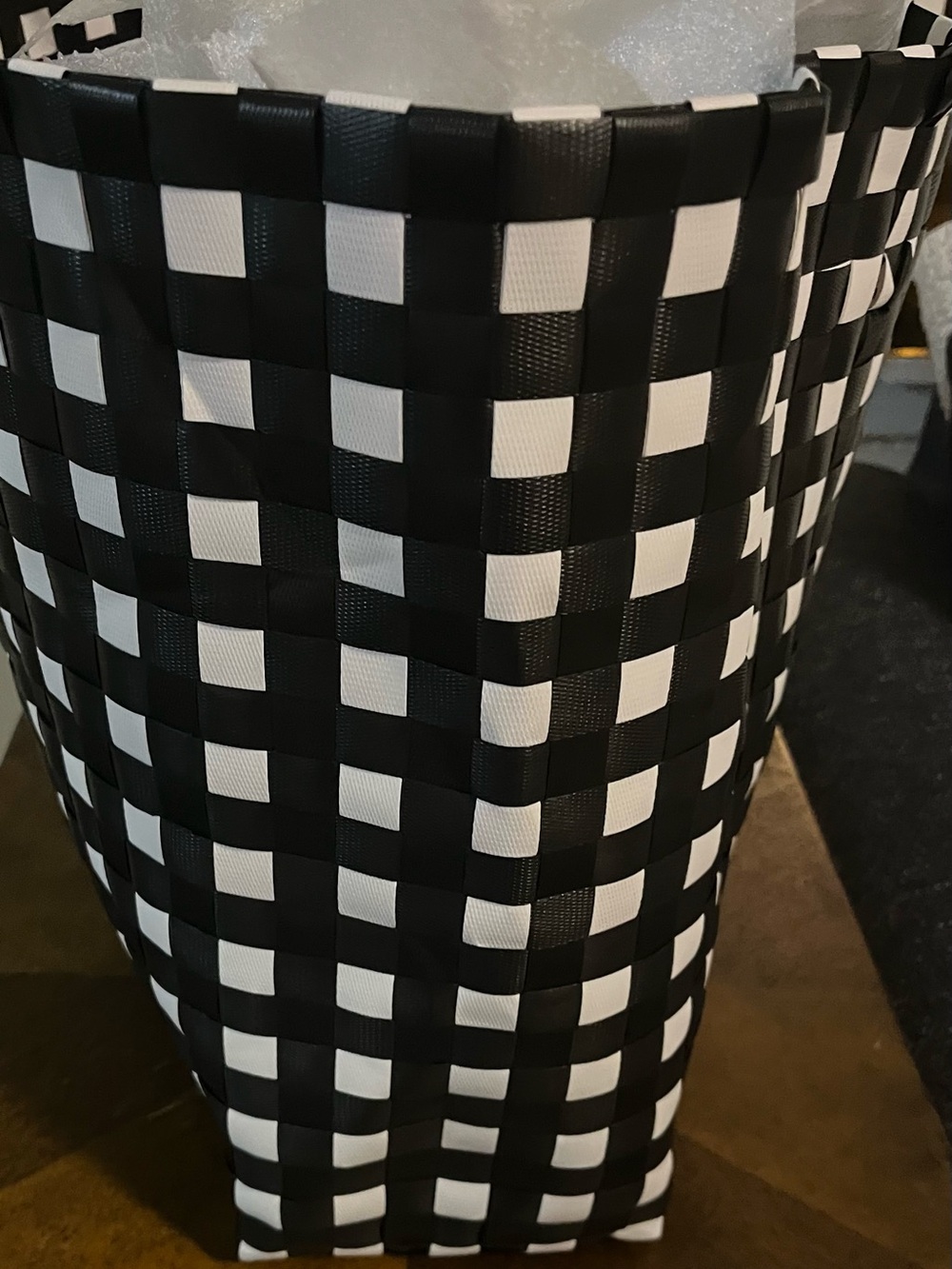 kate spade Black and White Woven Check Tote - Picture 7 of 7
